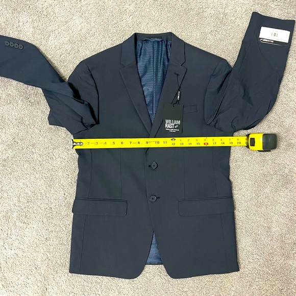 38S 2Pc Suit Men's Navy Blue William Rast Blazer & Pants - Picture 9 of 15